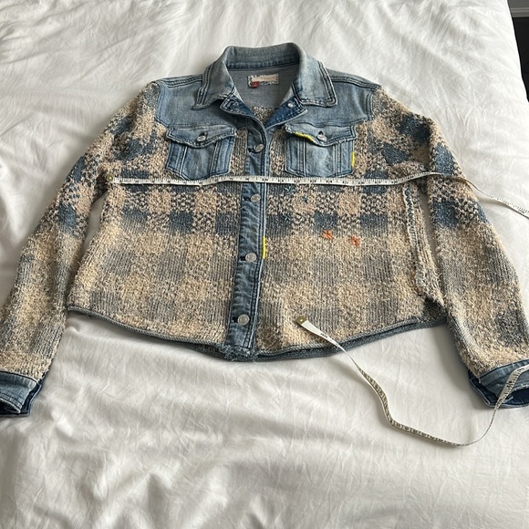 Pilcro bohemian/vintage style denim-knit jacket small - Picture 6 of 15
